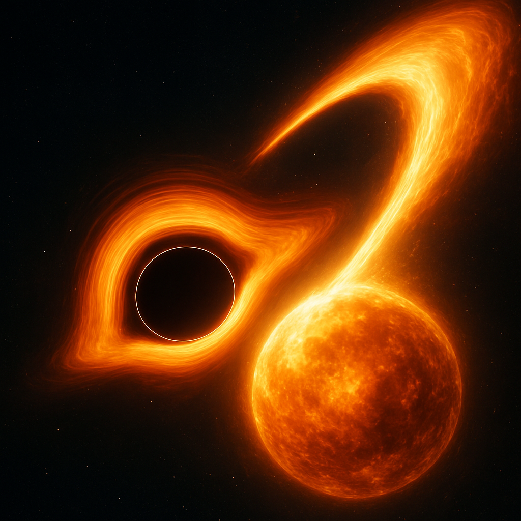 Experience the Spectacle: Watch a Black Hole Devour a Star in Stunning Animation!